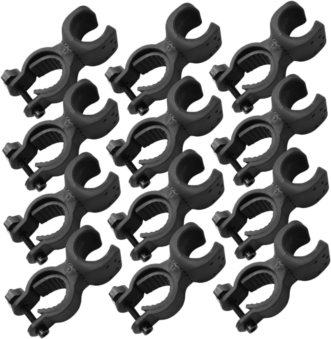 NOLITOY 20pcs Universal Cane Holder Clips for Walkers Wheelchairs Mobility Scooters with Flashlight Mount Clamp Brackets for Night Safety and Crutch Storage