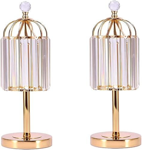 JITEM Lámpara de Mesa - Juego de 2 lámparas de mesa de cristal nórdico con interruptor de botón, 3 colores de temperatura regulable, lámpara de