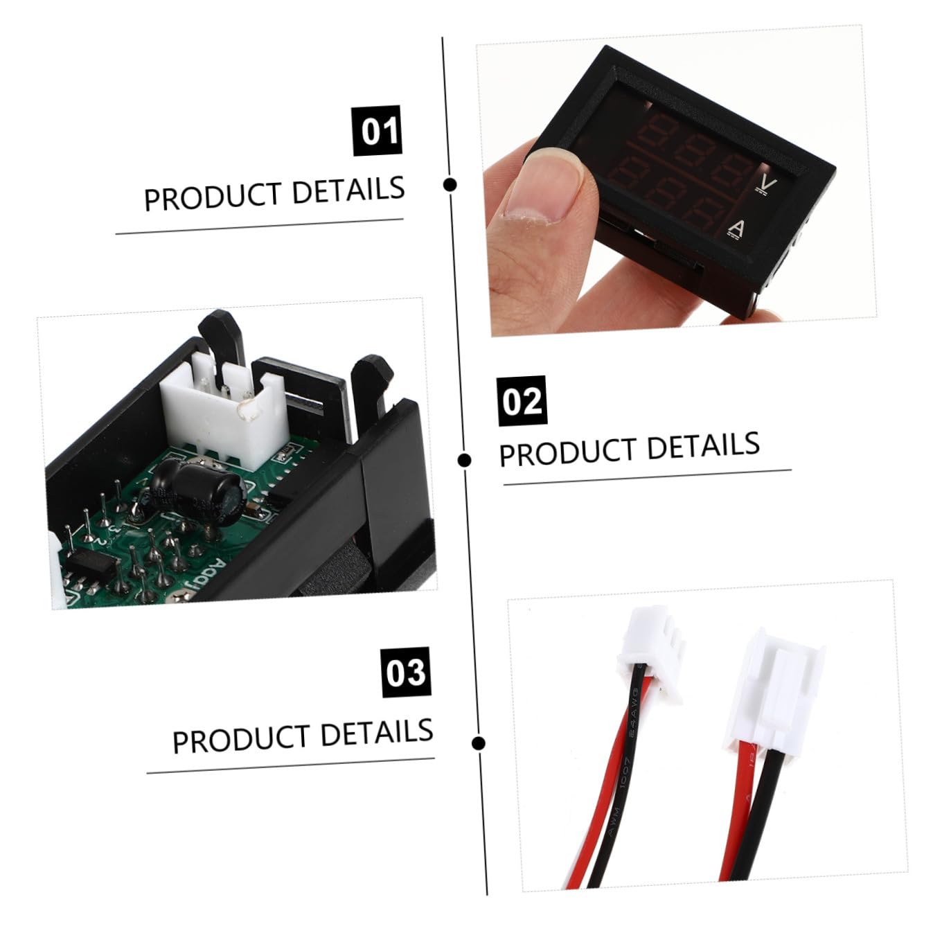 Mobestech 15pcs Digital Voltmeter for Car Volt Gauge Dual Display Voltage Measurement Tester for Rv Motorcycle