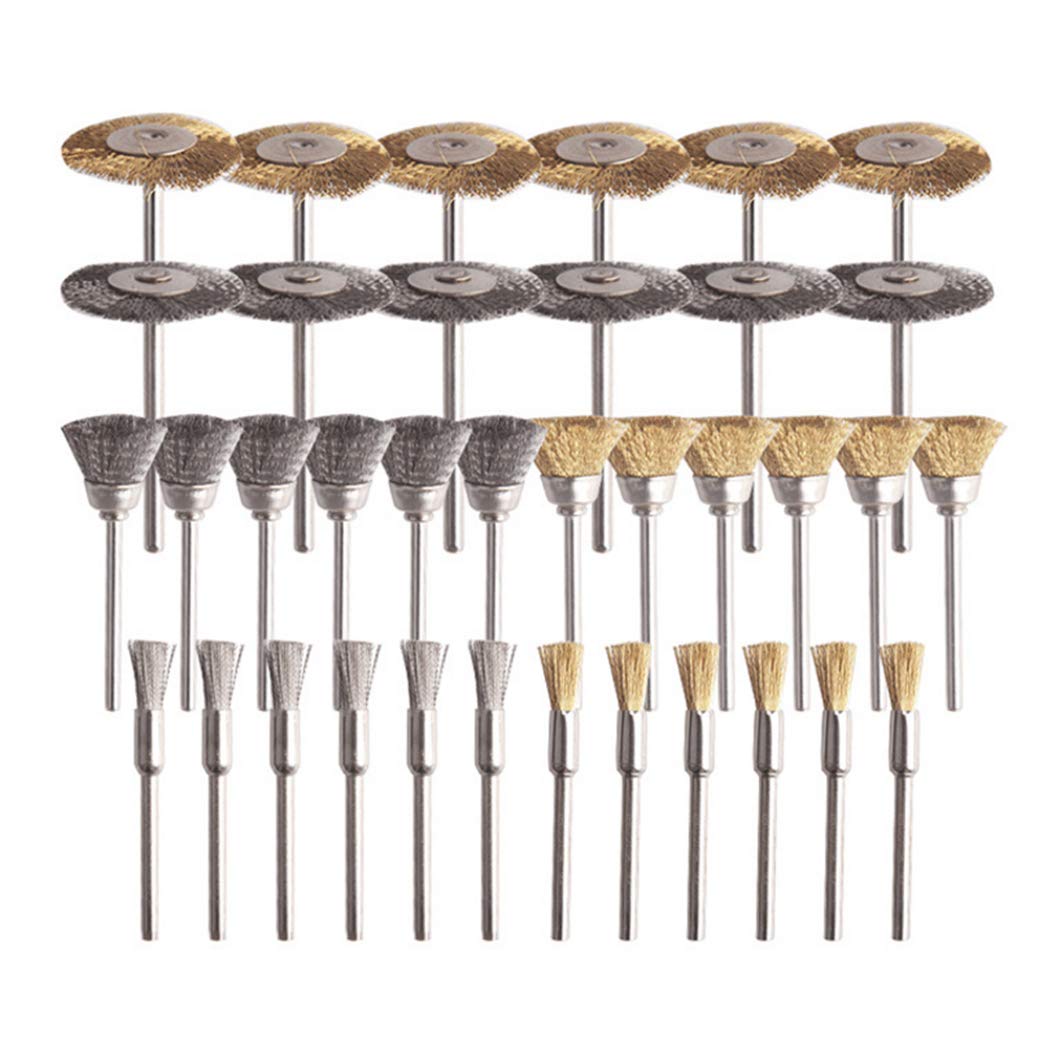 3mm Cepillo de Rueda de Alambre de Acero para Dremel esmeriladora herramientas rotatorias 36 Piezas