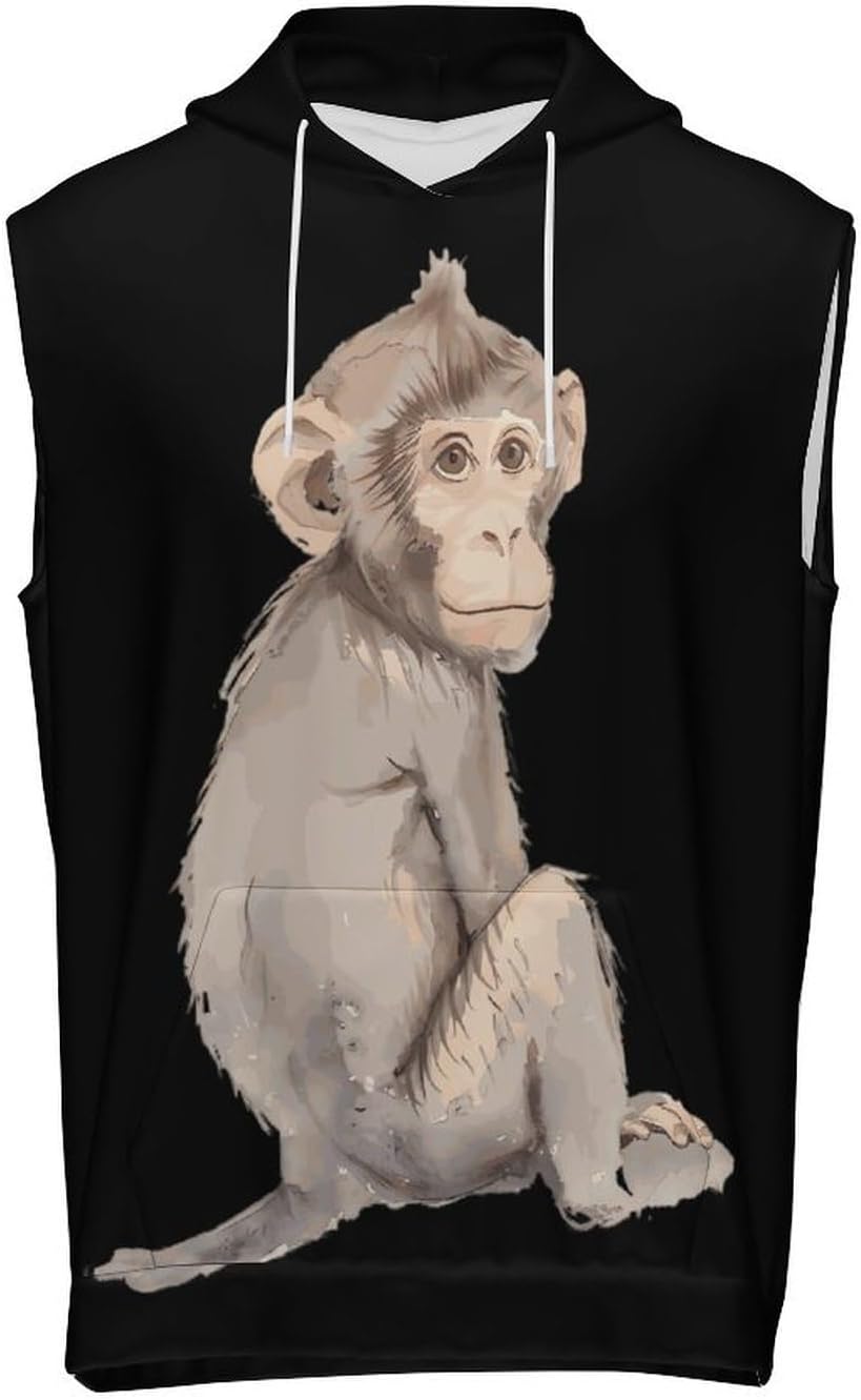 Men's Workout Hooded Tank Tops Sleeveless Muscle Gym T-Shirts