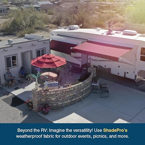 Miniatura 5 de Shade Pro Tela de Repuesto para Toldo de Autocaravana Vinilo Duradero de Grado Estándar (8' [Tela 7' 2"], Blanco Sólido) Toldo Sombrilla