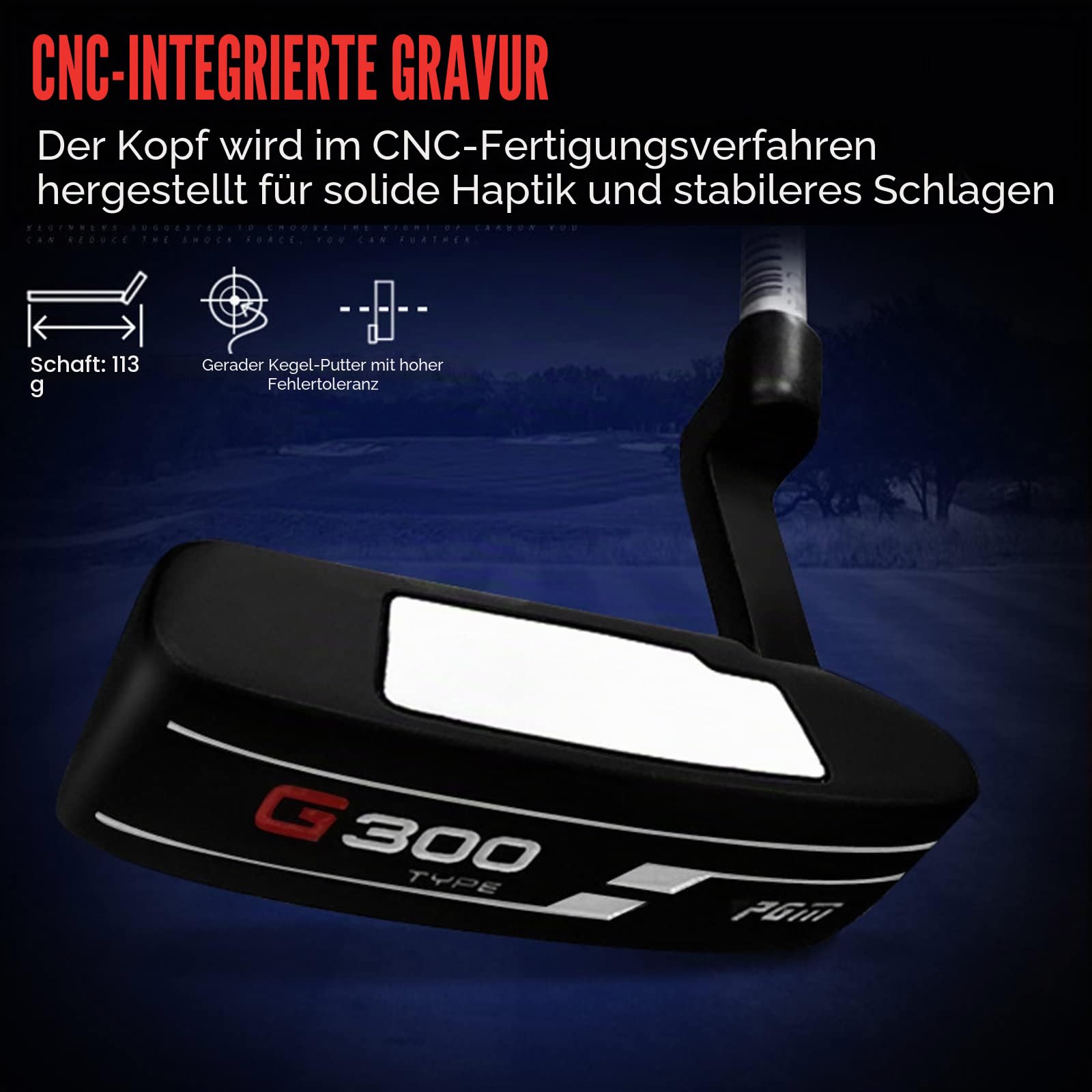 PGM Golf Putter - Blade Putters for Men & Women - Easy Flop Shots – Legal for Tournament Play- Right Handed
