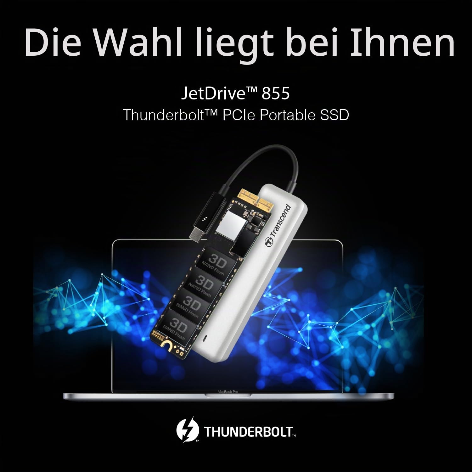 Transcend 960GB JetDrive 855 SSD (mit Gehäuse) für MacBook Air 11" & 13" (Mitte 2013 - 2017), MacBook Pro Retina 13" & 15" (Ende 2013 - Mitte 2015) bis zu 1.600/1.400 MB/s - TS960GJDM855