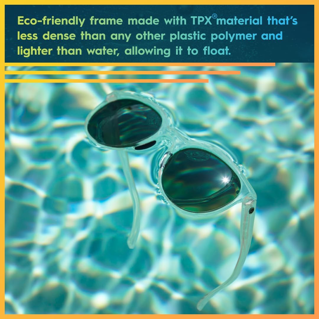 Flying Fisherman Sea Bean Polarized Oval Sunglasses, Gloss Black Frame/Smoke Lens, Medium