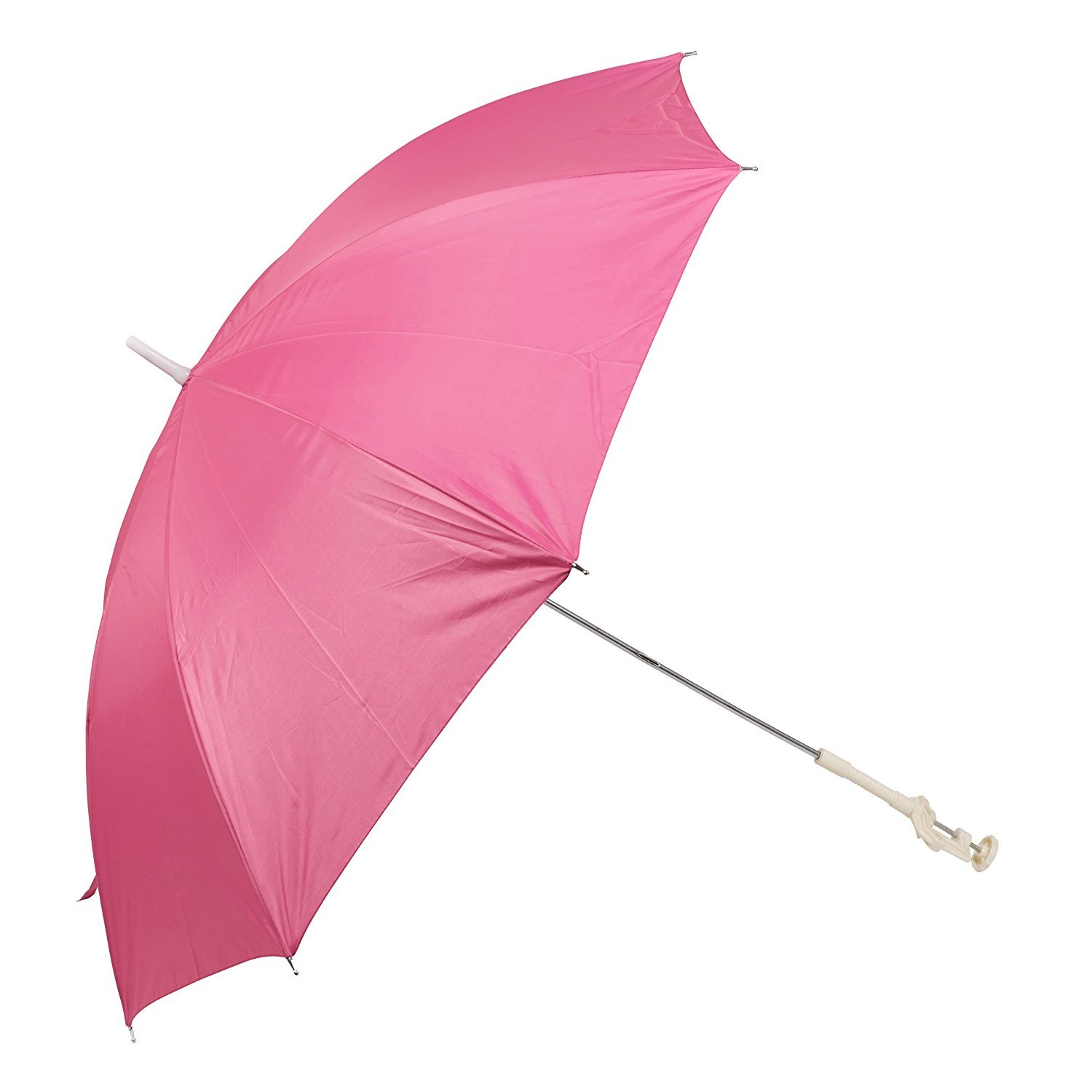 Panorama Gifts Portable Deck Chair Umbrella Lightweight Balcony Parasol + Clamp On Screw (Pink)