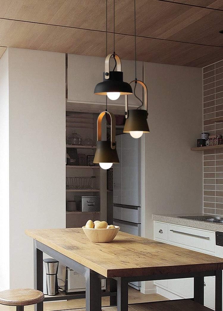 J Track System Pendants Lighting Iron Art Iron Instant Macaron Black Pendant Light for Coffee Shop Customizable Dimmable Track Mount Wood Handle Pendant Lighting Bulb Not Included