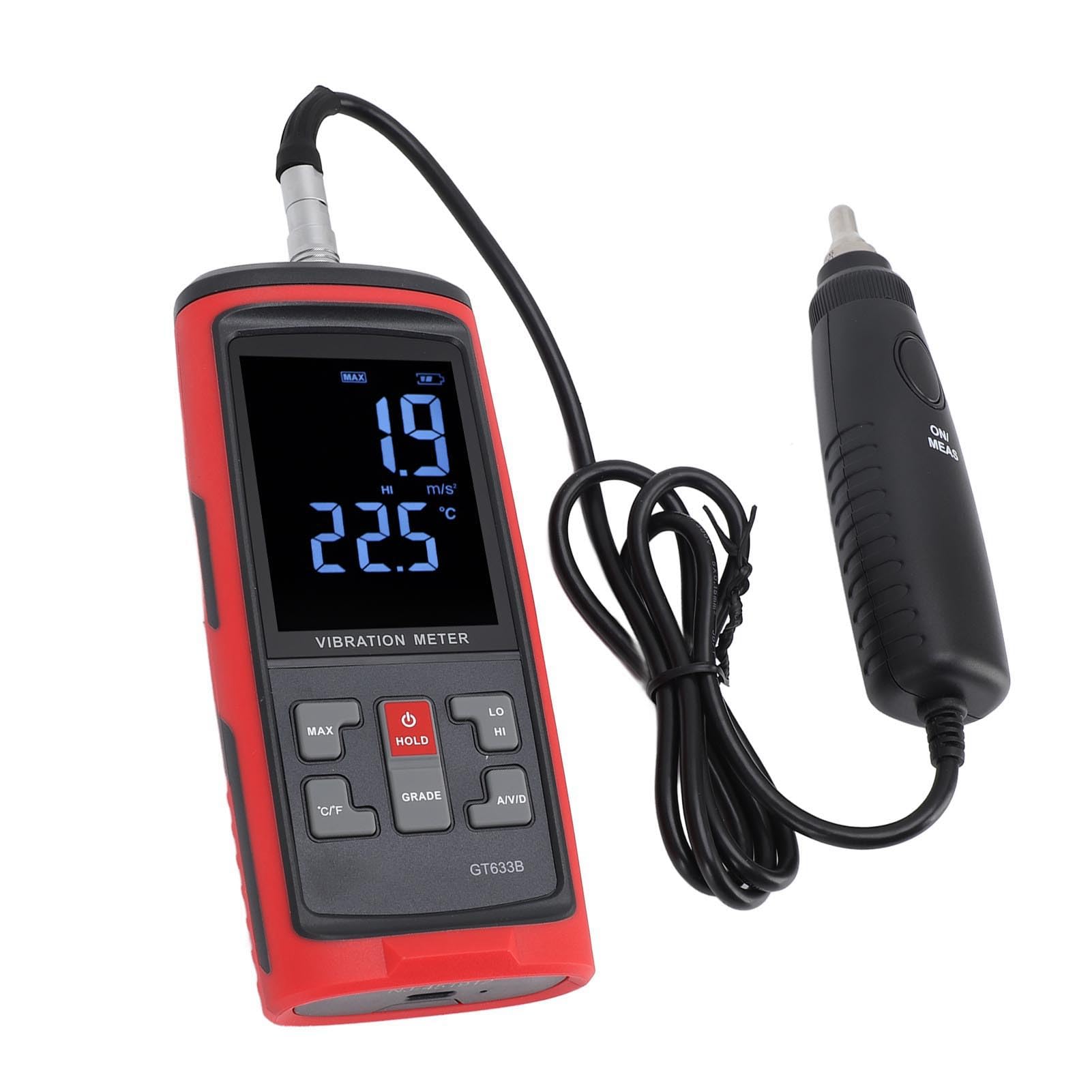 CHICIRIS Analizador de Medidor de Vibraciones Digital con Pantalla LCD para Ingenieros y Técnicos en Pruebas de Motores y HVAC