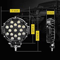 Vista 5 de Autosaver88 - Juego de 2 luces LED de 7 pulgadas para parachoques de todoterreno, camión, automóvil, ATV, SUV, Jeep, construcción, Negro