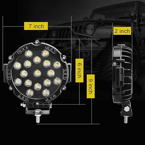 Miniatura 5 de Autosaver88 - Juego de 2 luces LED de 7 pulgadas para parachoques de todoterreno, camión, automóvil, ATV, SUV, Jeep, construcción, Negro