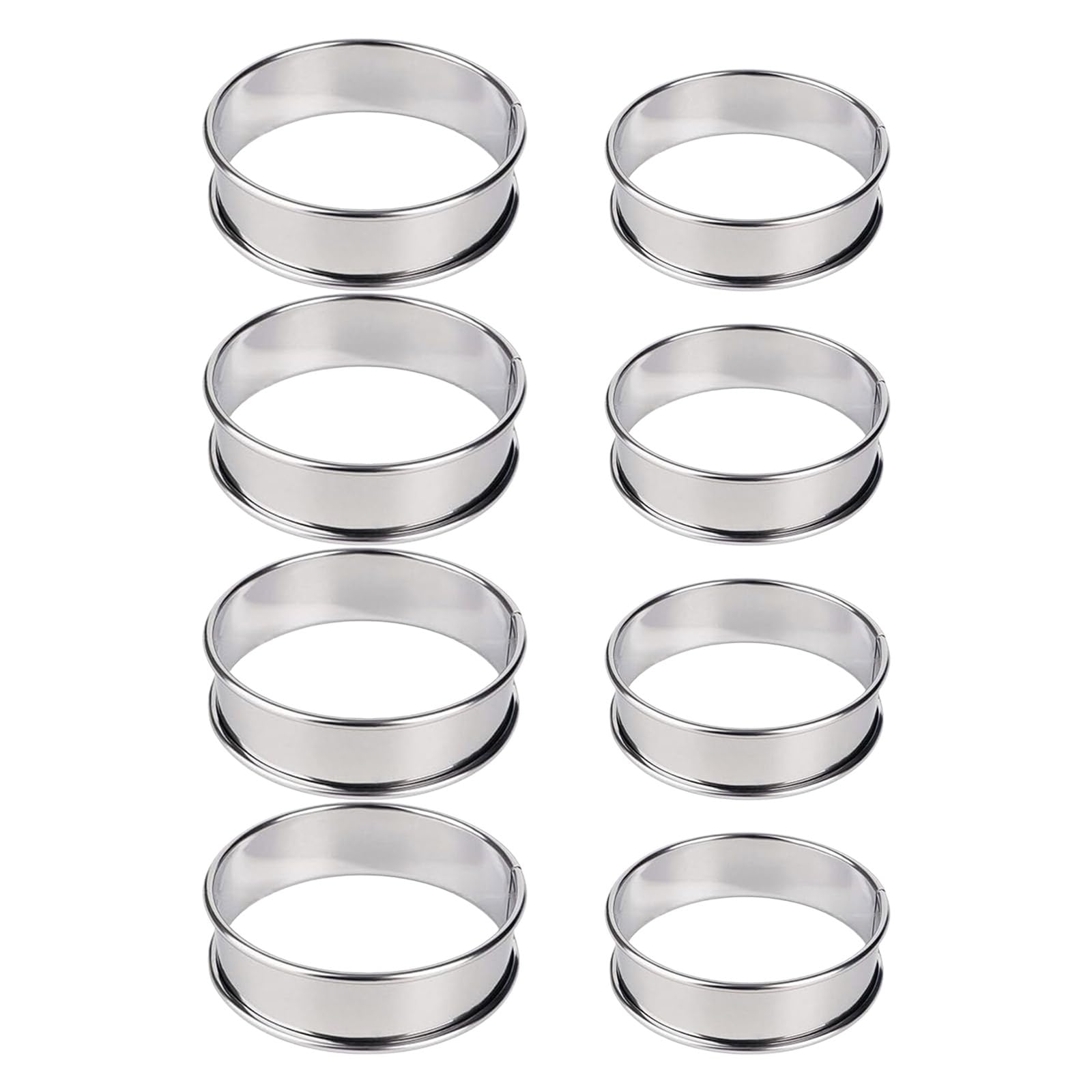 Piceioep Of 8 Stainless Steel Tarts Rings, Dishwasher Safe Baking Accessories for Busy Households Baking Rings for Cakes