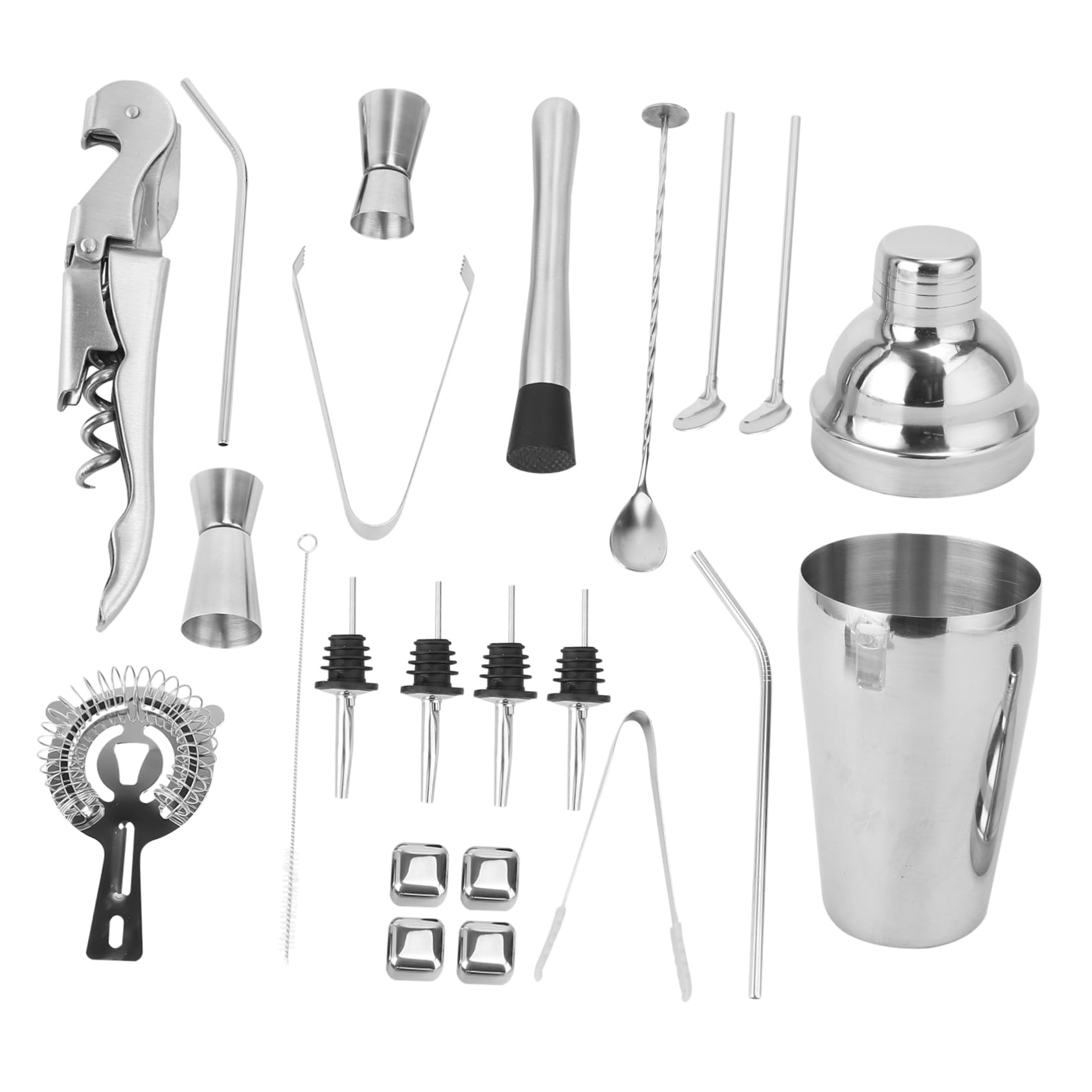 PRETYZOOM 22piezas Coctelera Profesional Vaso Medidor y Suministros para Barman Equipo para Cócteles para Preparar Cocteles Casa
