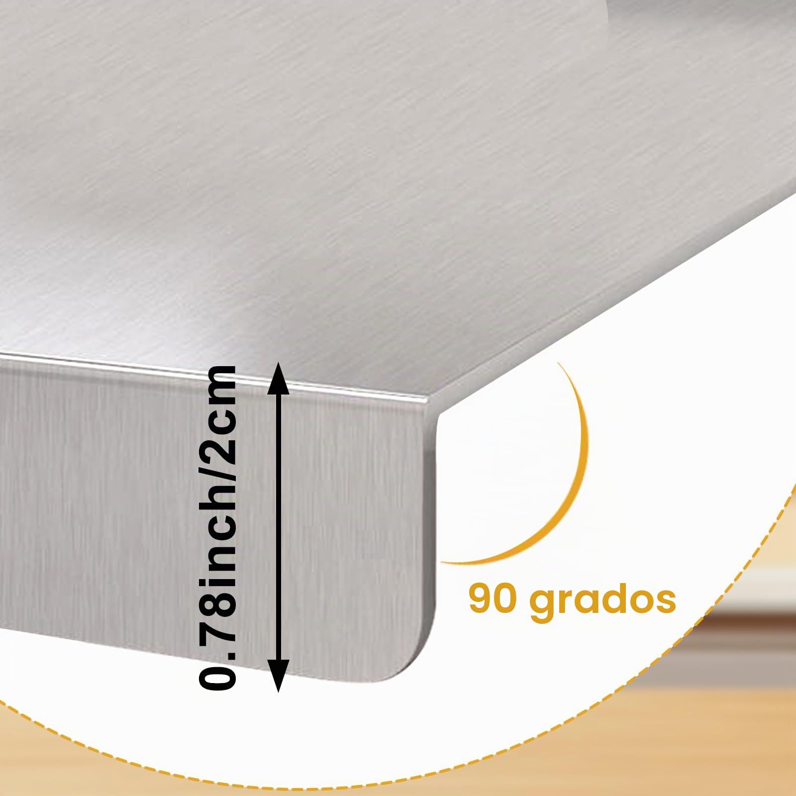 Tablas de cortar de acero inoxidable para la cocina, adecuadas para carne, frutas, verduras, pan y repostería, tablas de cortar de gran tamaño (40 x 30 cm)