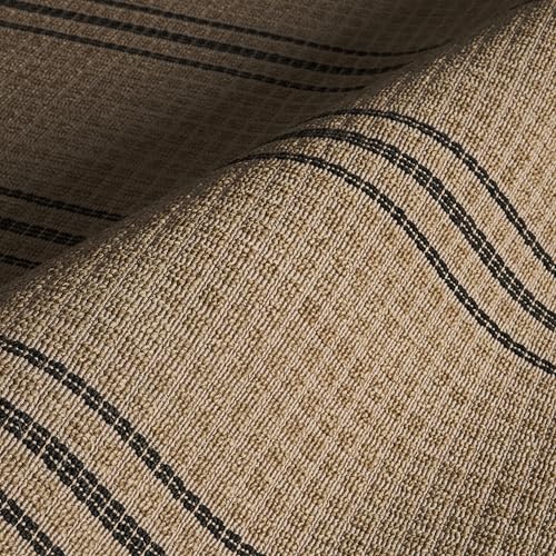 Tapete de área Abani 8 x 10 Beige con rayas clásicas miniatura 6