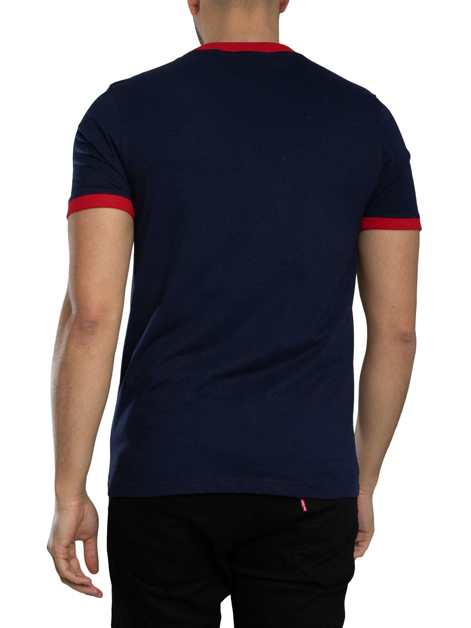 Sergio Tacchini Męski Koszulka Supermac, Maritime Blue/Adrenaline Rush/White