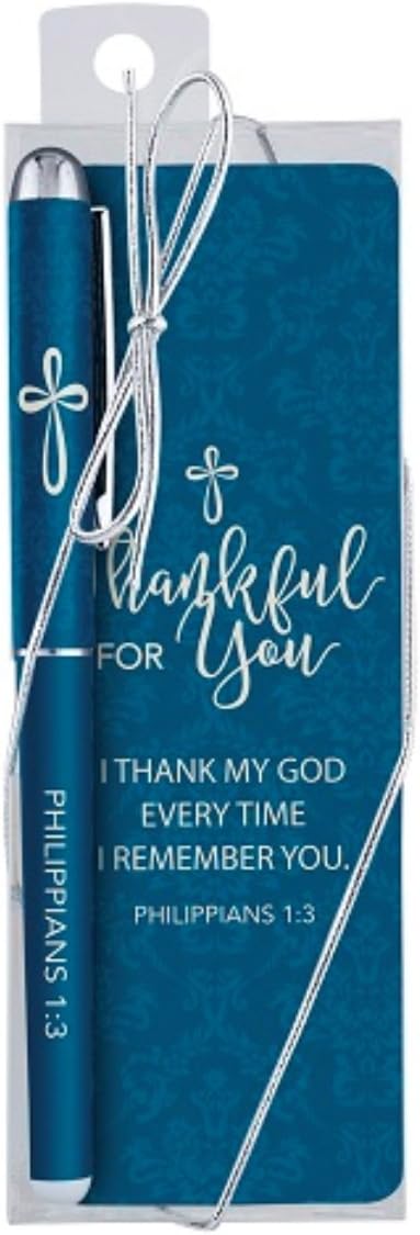 I Thank God Bible Verse Ballpoint Pen with Bookmark Gift Set