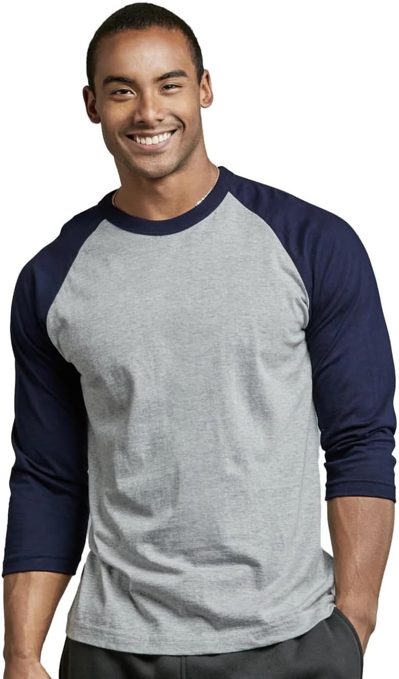 Men's 3/4 Sleeve Casual Raglan Jersey Baseball Tee Shirt
