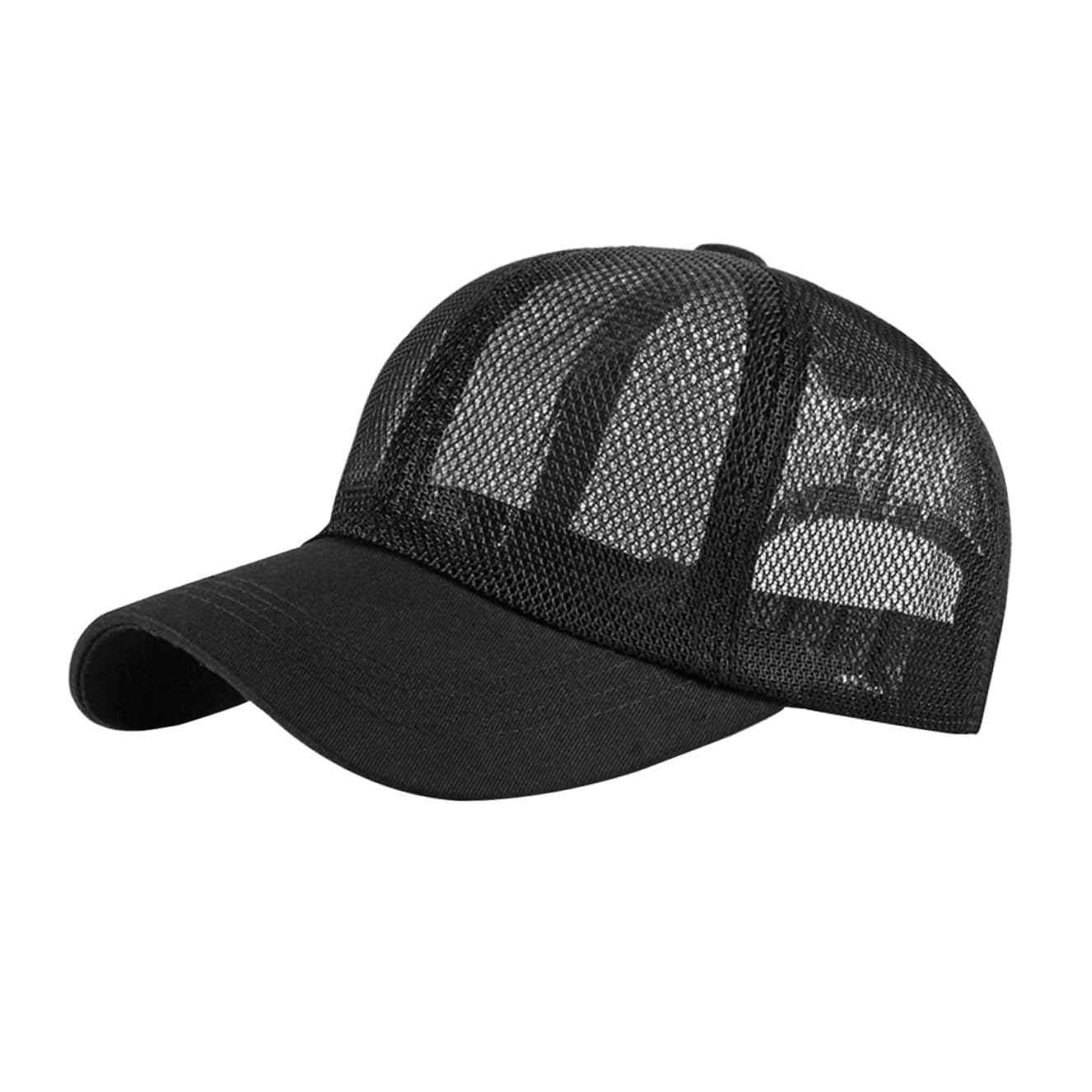 FRCOLOR Cappello a Rete ritagliato Berretto da Baseball a Rete Cappelli per Uomo Cappello Sole Capello per Sole Cappello Unisex Berretti con Visiera Regolabili Cotone Black