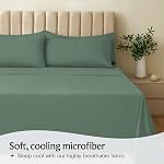 LuxClub 4 PC King Sheet Set, Breathable Luxury Bed Sheets, Deep Pockets Wrinkle Free Cooling Bed Sheets Machine Washable Hotel Bedding Silky Soft - Tree Moss Green King