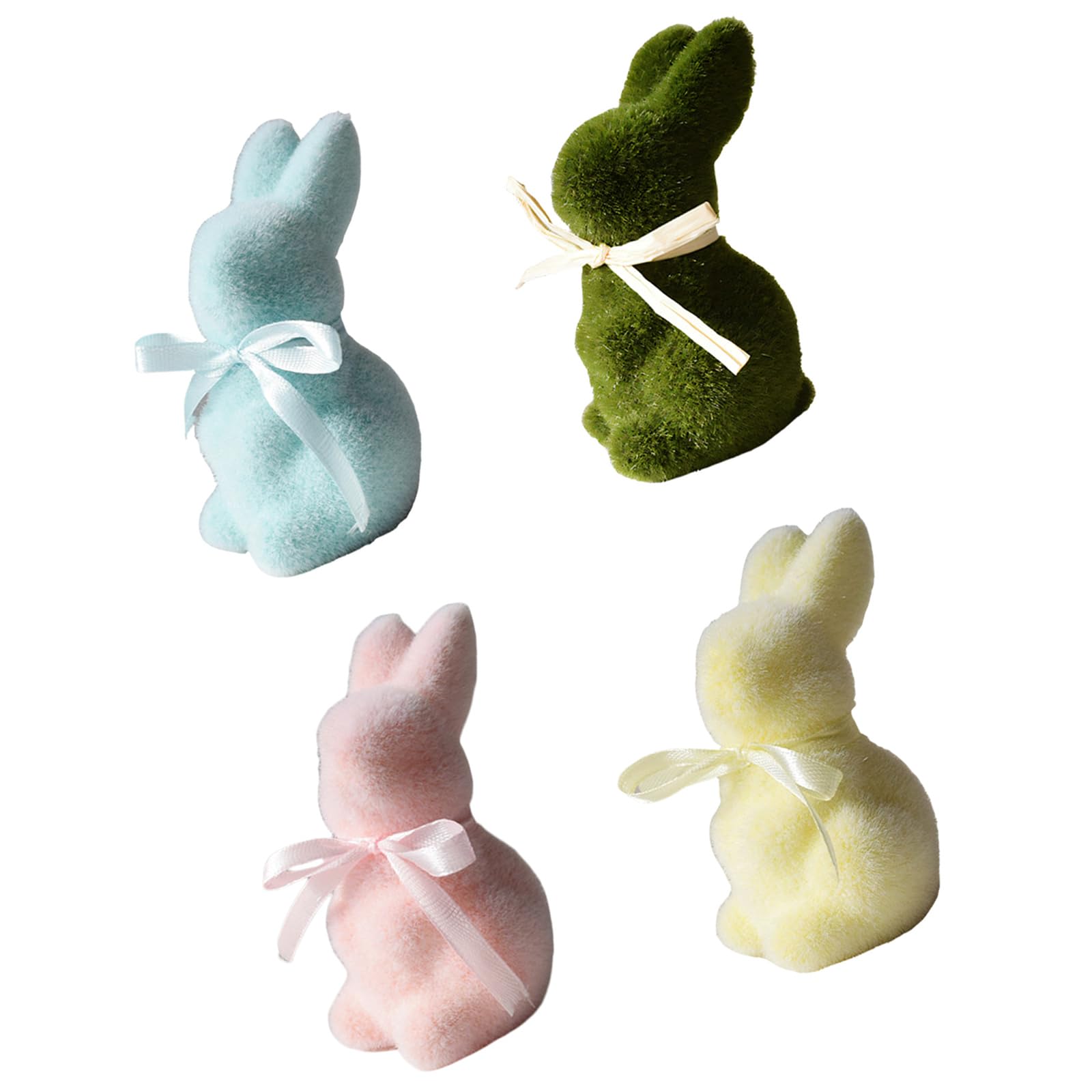 hogtnd Realistic Moss Covered Rabbit Statue, Soft Plush Rabbit Decoration for Home Table Party Display Moss Lagomorph Deck