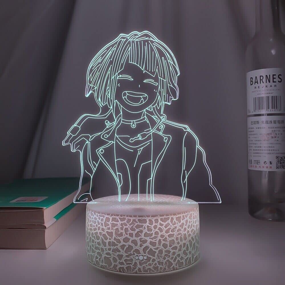althiqahkey My Hero Academia Kyouka Jirou 3D Lamp USB Night Light Room Table Decor Gift New