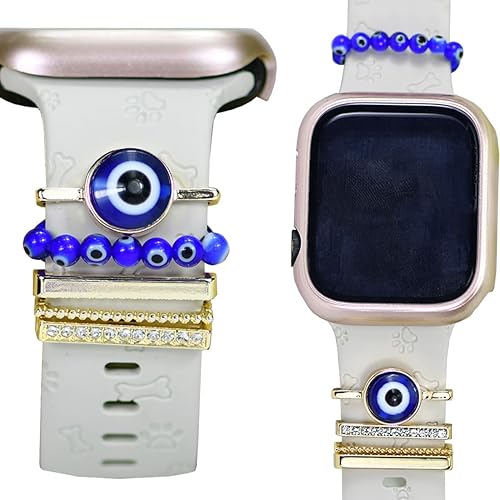Dijes decorativos para correa de reloj para mujer, anillos decorativos para correas de reloj Apple de silicona de 1.929 in, 1.772 in, 1.732 in,