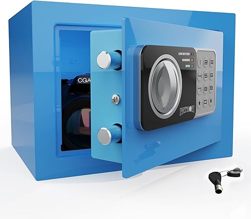 Miniatura 9 de PATRON Pequeña caja fuerte con llave, mini caja fuerte para dinero, pequeñas cajas fuertes para monedas para el hogar con código, pequeña caja de