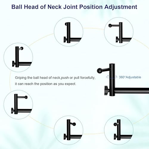 Miniatura 5 de Soporte para tabletiPad para micrófono y soporte de música, inclinación giratoria de 360, ajustable, en forma de L, soporte de abrazadera súper
