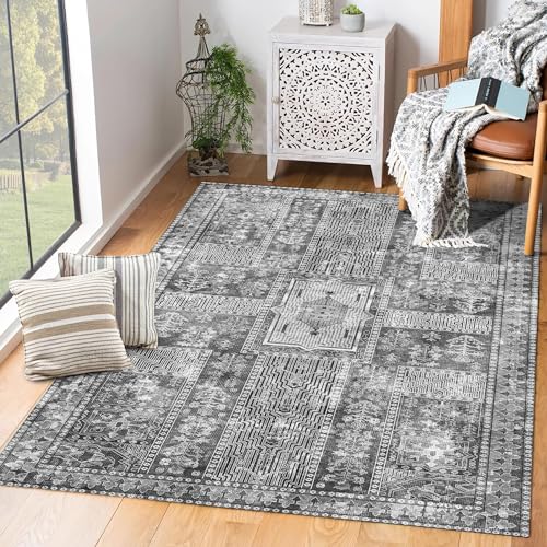 Tapete vintage lavable 6' x 9' para interiores miniatura 5