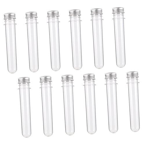 BESTOYARD 36 piezas de botellas de almacenamiento de dulces, tubos de vidrio, tubos de cuentas de joyería, recipientes con tapas, recipientes de sal