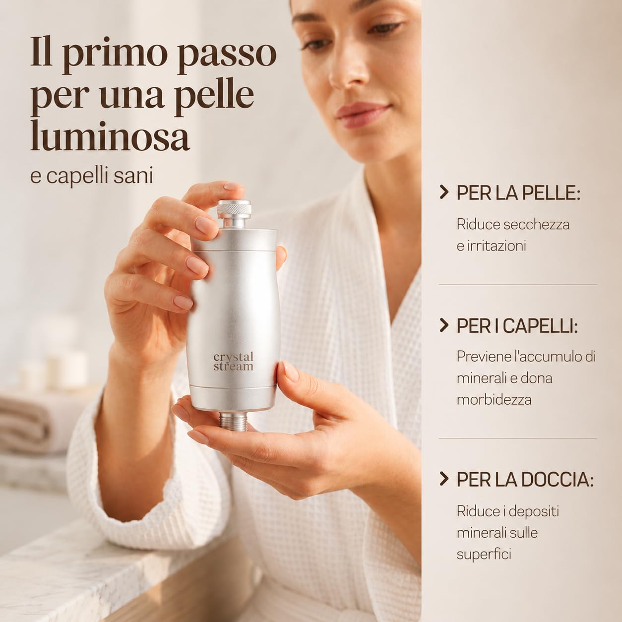 Filtro Doccia - Shower filter - Rimuove fino al 99% di cloro e altro - Adatto a tutti i flessibili e rubinetti della doccia - Alluminio durevole