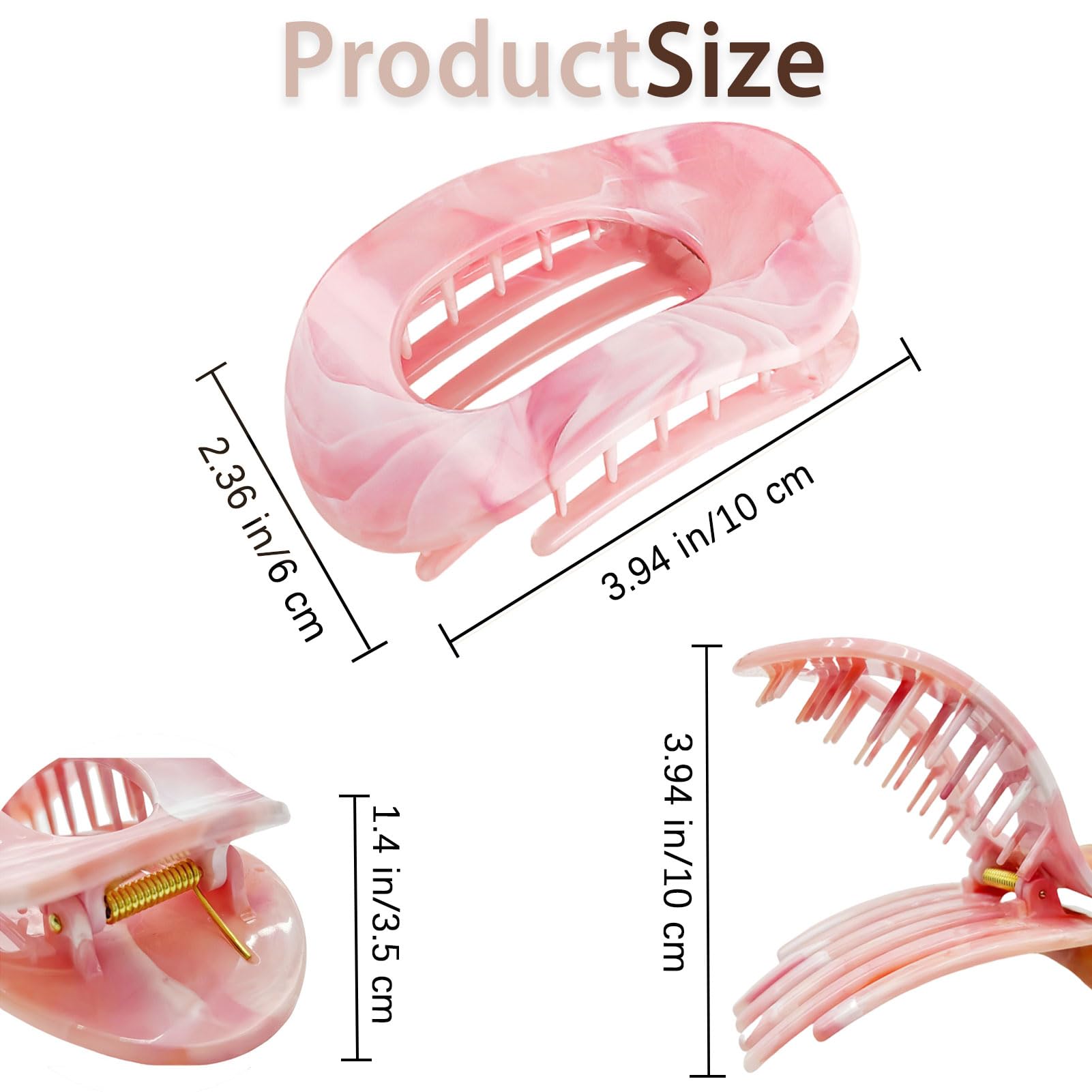BAISEN 6 pcs Flat Hair Clips for women, Flat Claw Clips - Image 2