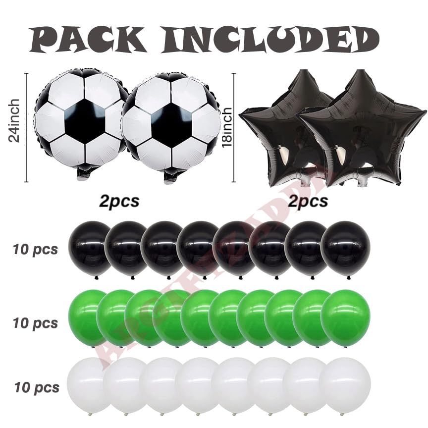 Image of AR GIFTZADDA 4D Football Soccer Balloon Arch garland Kit, 24 Inch Soccer Foil Balloons Football Party Decorations for Boys Party World Cup Theme Party Pack of 34pcs (Arch Kit, Football Foil)