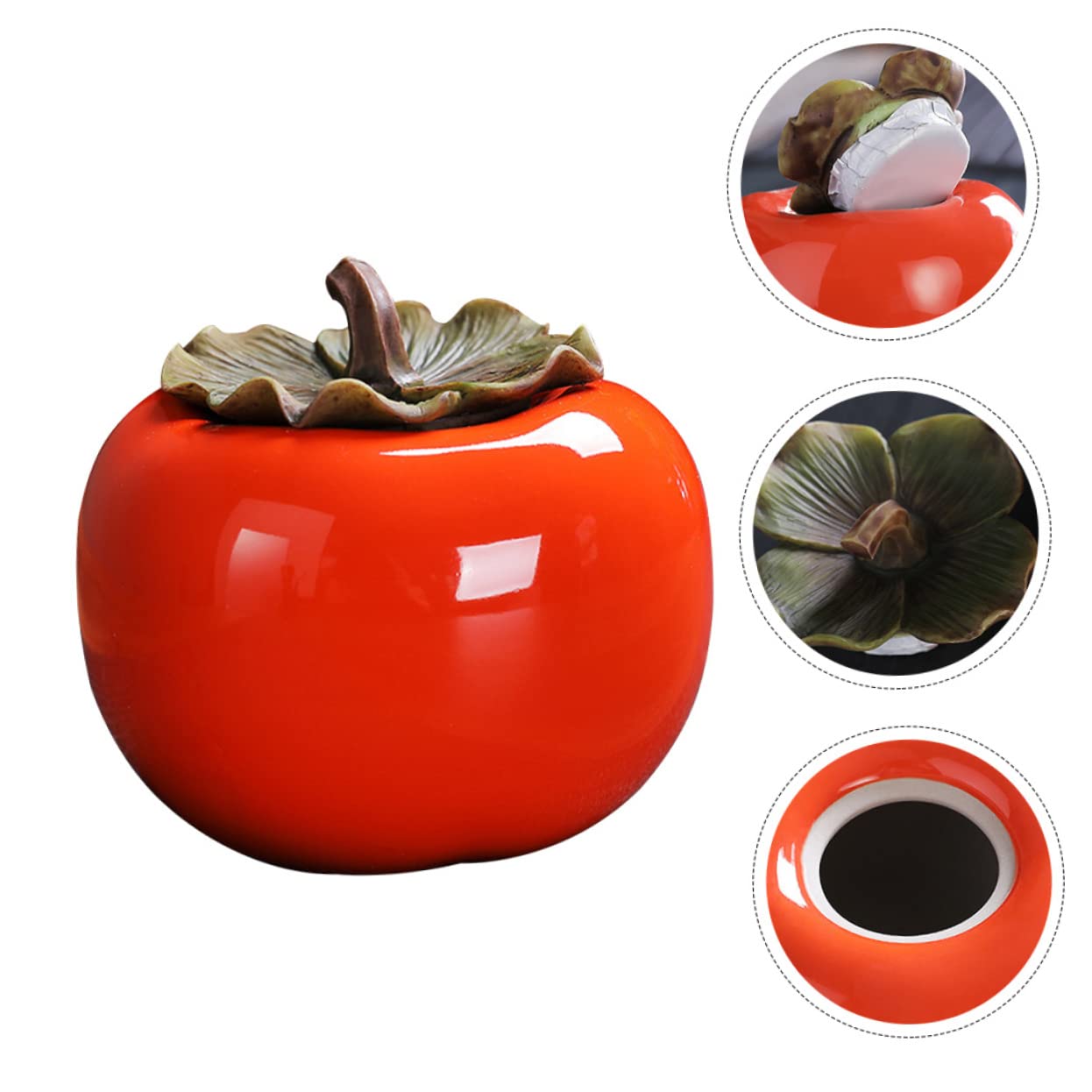 Amazon.co.jp: DWNYWS 陶器 柿 瓶 キャンディ 容器 キャンディ 瓶 蓋