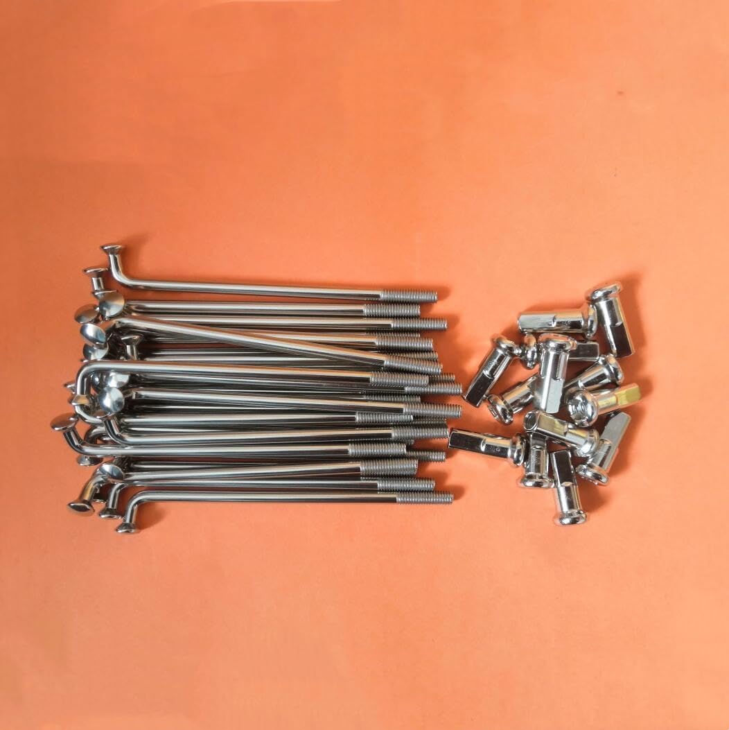 9 Gauge 304 Stainless Steel Electric Bicycle Spokes and Nipples 9G Silver Color E-Bike Spokes of Bag of 36 PCS