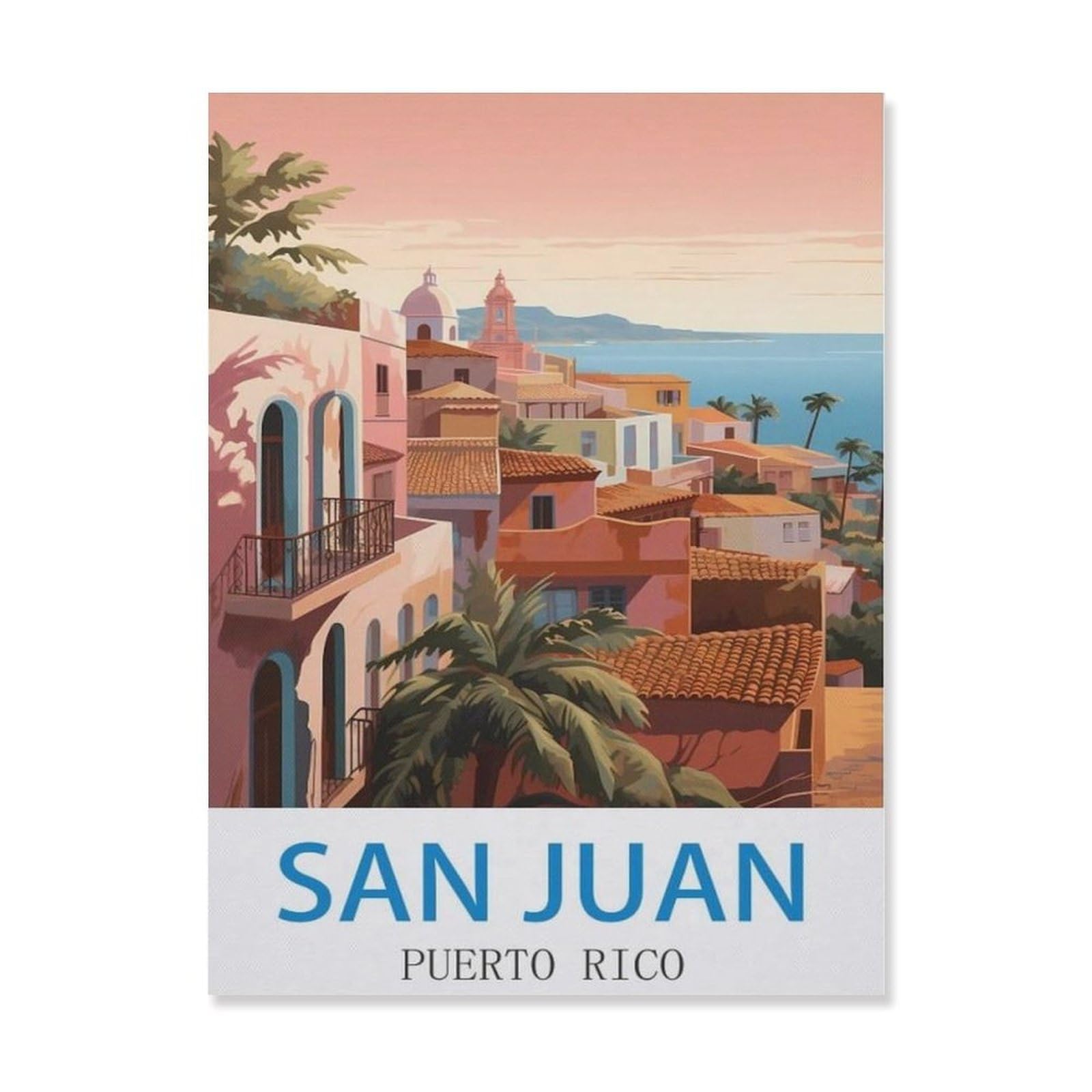 Metal Sign Tin Sign，San Juan Puerto Rico，Metal Signs Office Personalised Sign Vintage Metal Sign Home Wall Room Decoration(15x30cm）6x12 inch-EH98