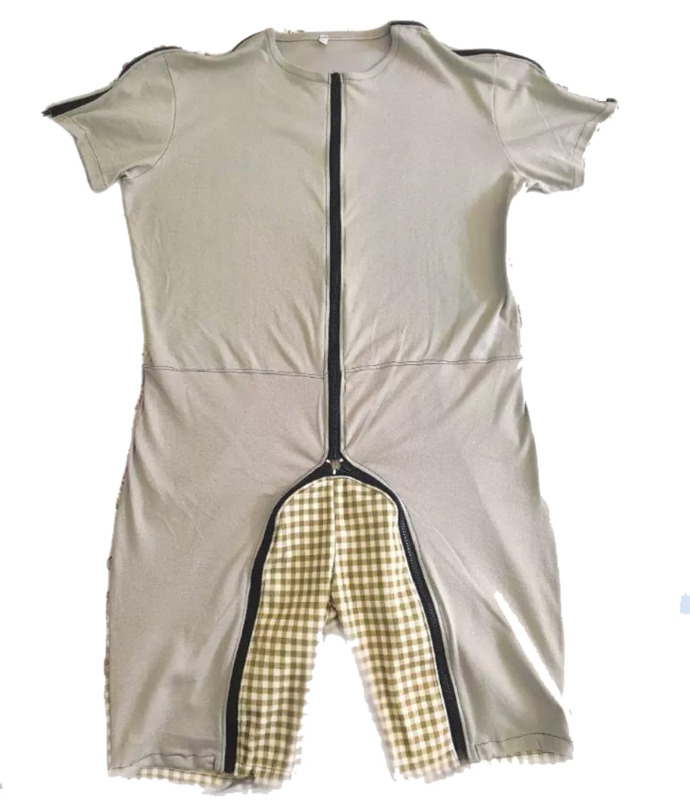 BLUEZY Pijama Sanitario con Cierre De Cremallera De Algodón para El Cuidado De La Enfermedad Pijama Antipañal Geriátrico Mono Entero Vestido De Hospital L