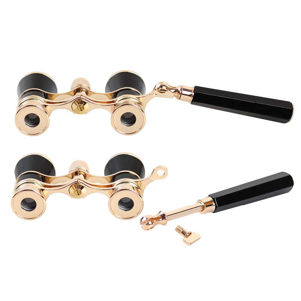 Noir 3X25 Opéra Jumelles Enduit Lentille Télescope Opéra Lunettes Enduites Théâtre Verre Dame Poignée en Verre Femmes Filles Cadeaux