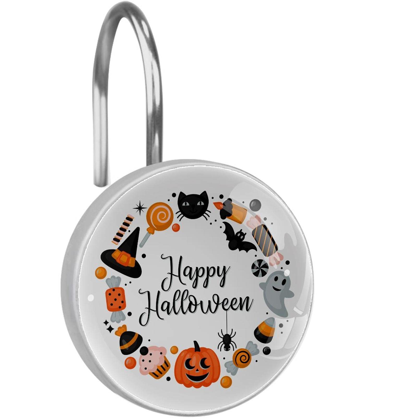 Crochets pour rideau de douche Halloween en acier inoxydable bonbon maïs