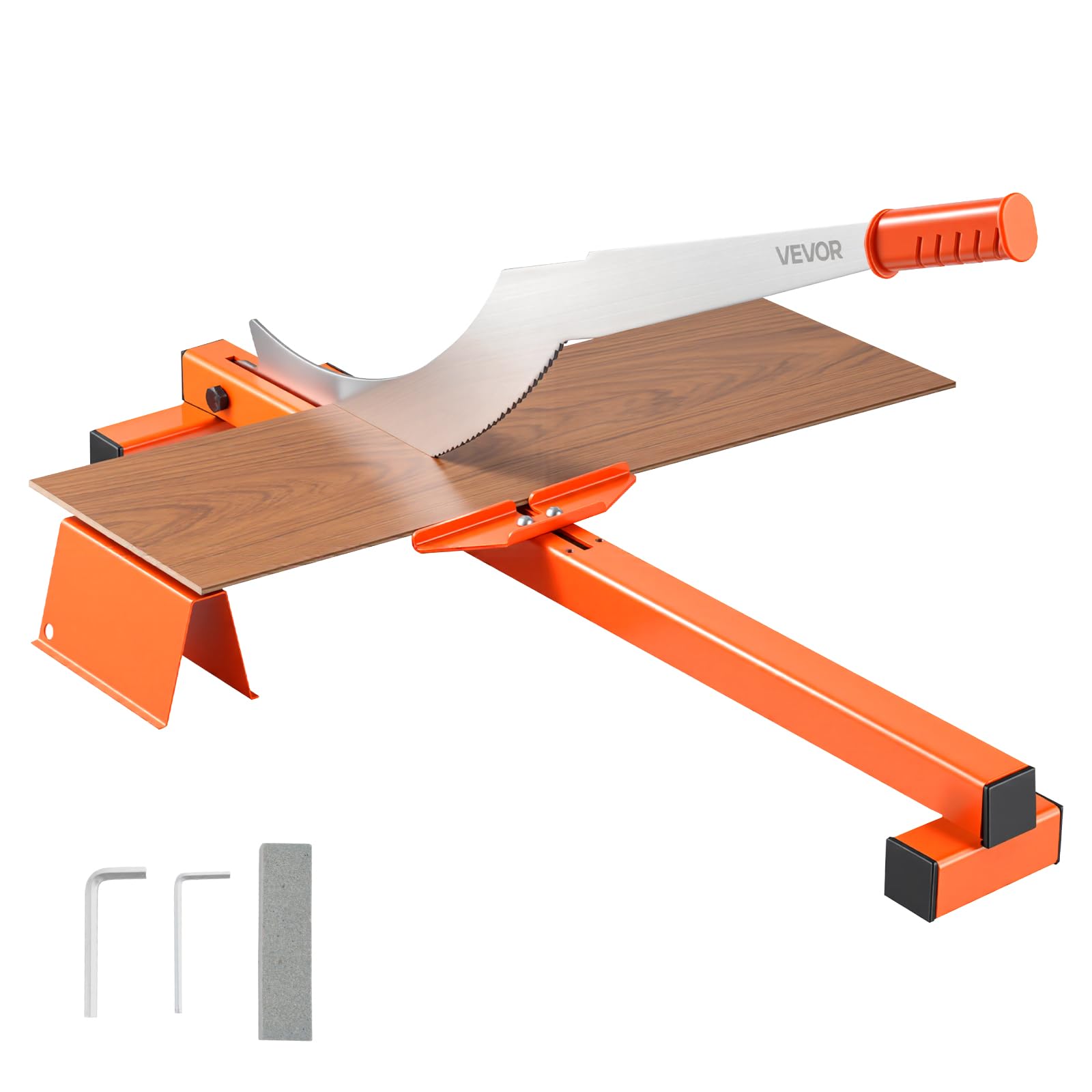 VEVOR 12 inch Vinyl Floor Cutter, 10mm Thick Laminate Flooring Cutter with Cutting Angle Guide, Rubber Handle, Honing Stone, D2 Steel Blade for Cutting Laminate, Vinyl, Home Renovation