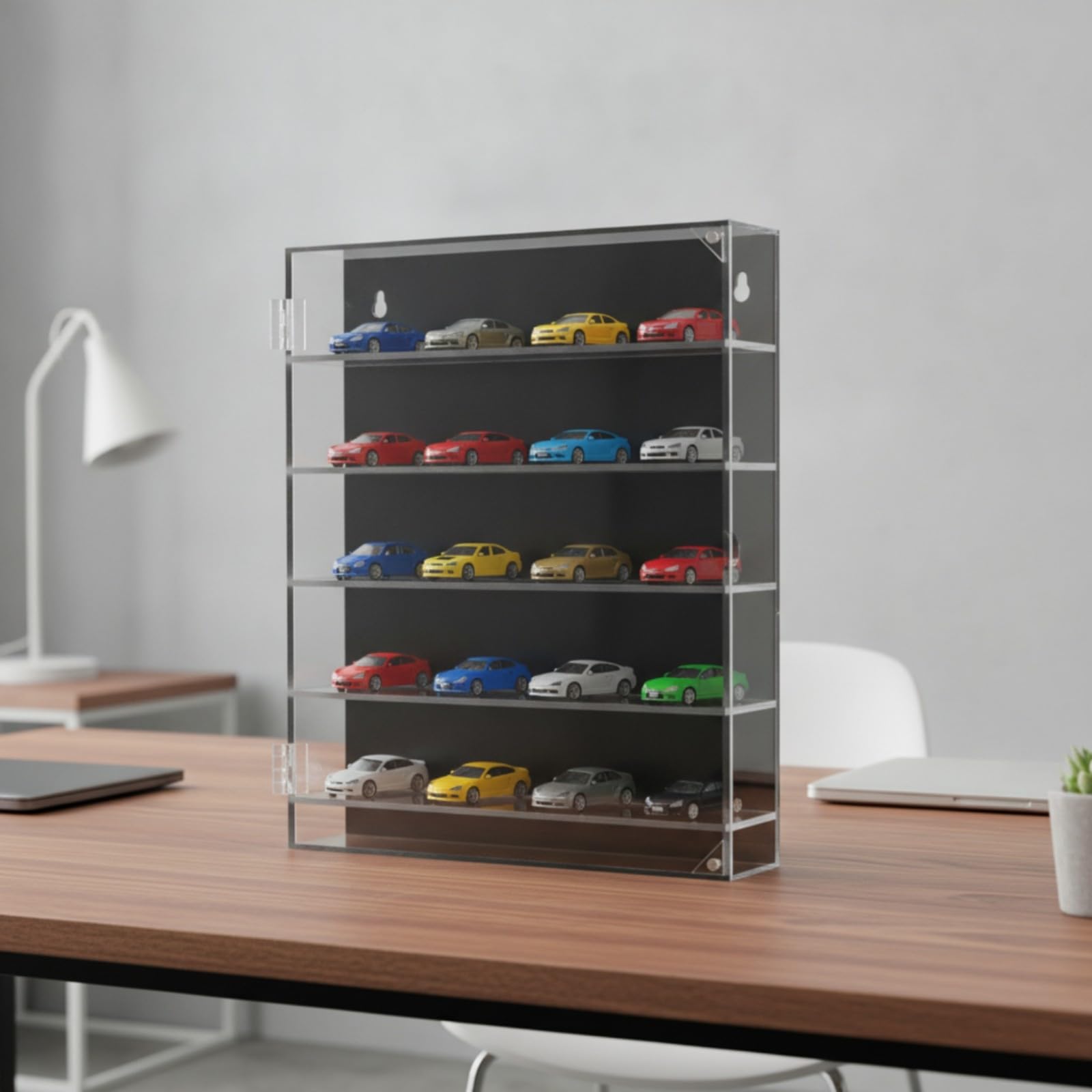 Mehrstufig Vitrine mit Mehreren Fächern Wandvitrine, mehrstöckig, Tischvitrine, für Büro, Schlafzimmer, Hobbybastler