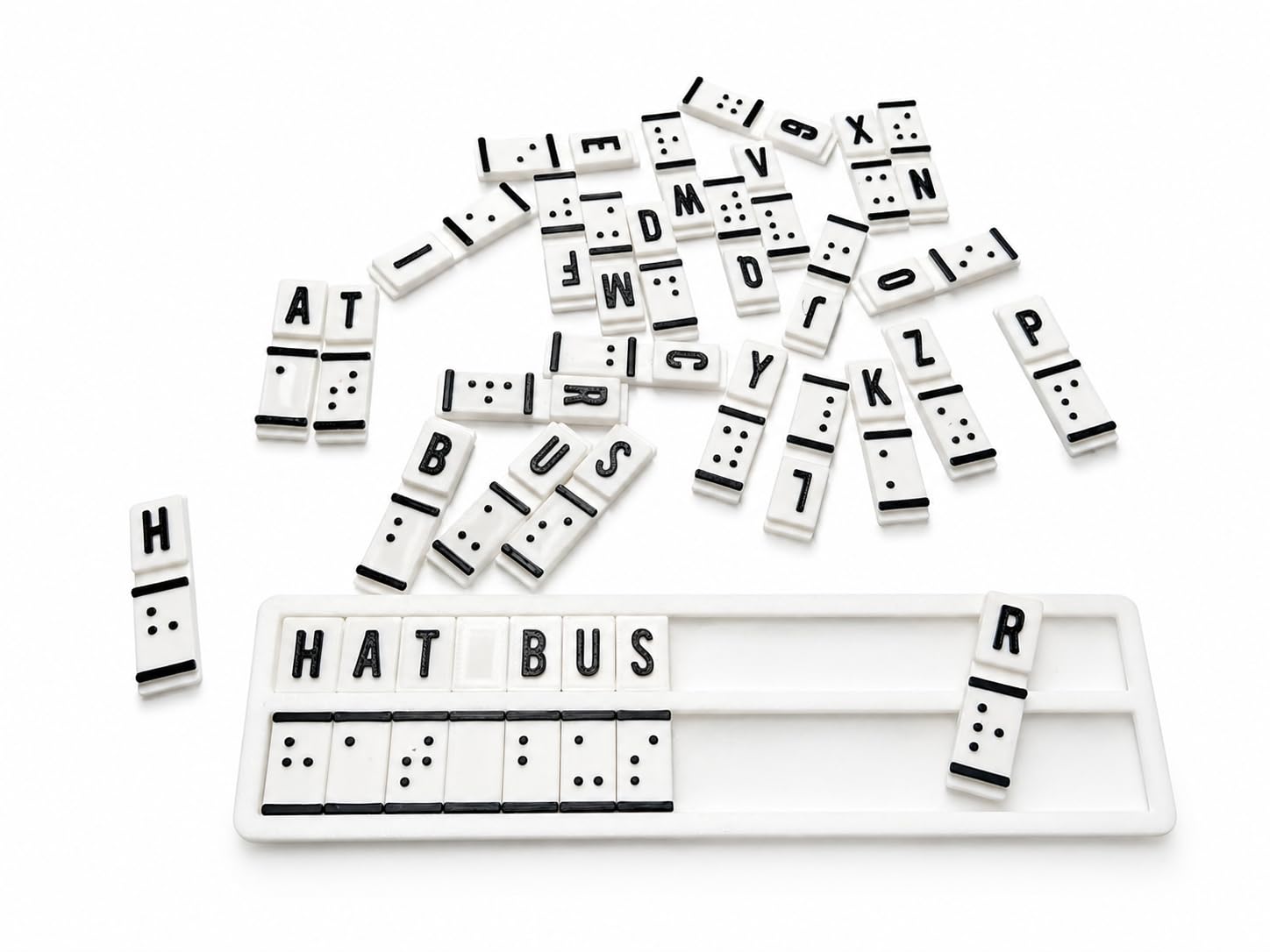 Braille Alphabet & Number Tiles Set with Tray – Educational Spelling, Counting & Sensory Learning Game for Kids & Visually Impaired