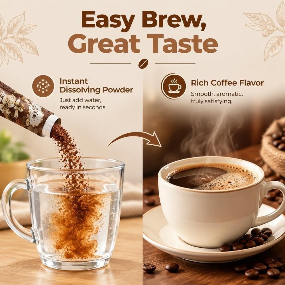 Mezcla de café instantáneo 3 en 1, 2 latas × 130 g