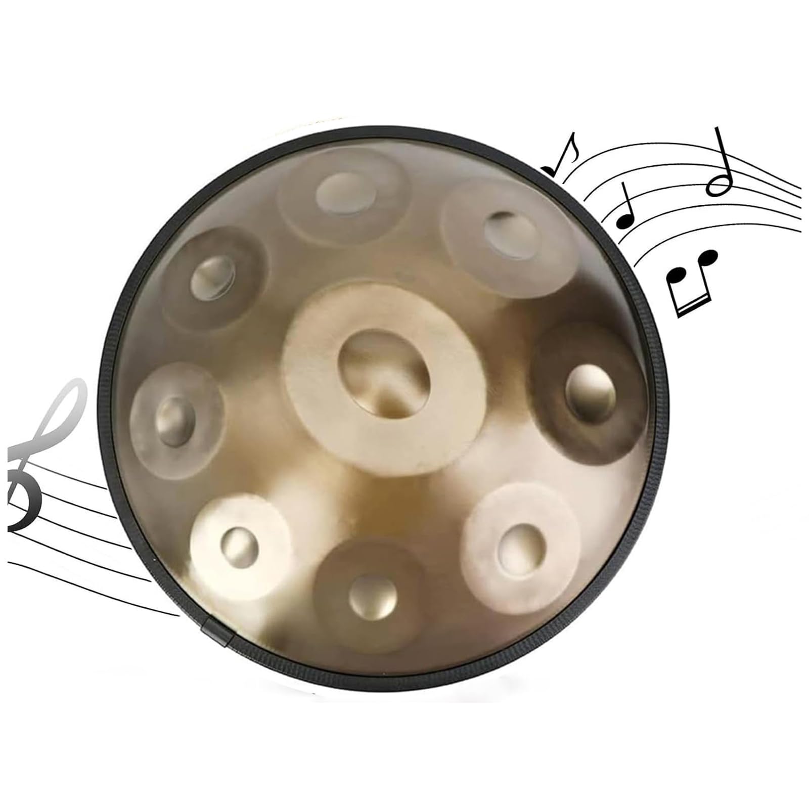 Handpan 9 tonów 440 Hz, 56 cm instrument ręczny dla początkujących, ręcznie robiony instrument harmoniczny D-moll, idealny do uzdrawiania dźwiękiem, osobistej medytacji, jogi, ze stojakiem na rękę,