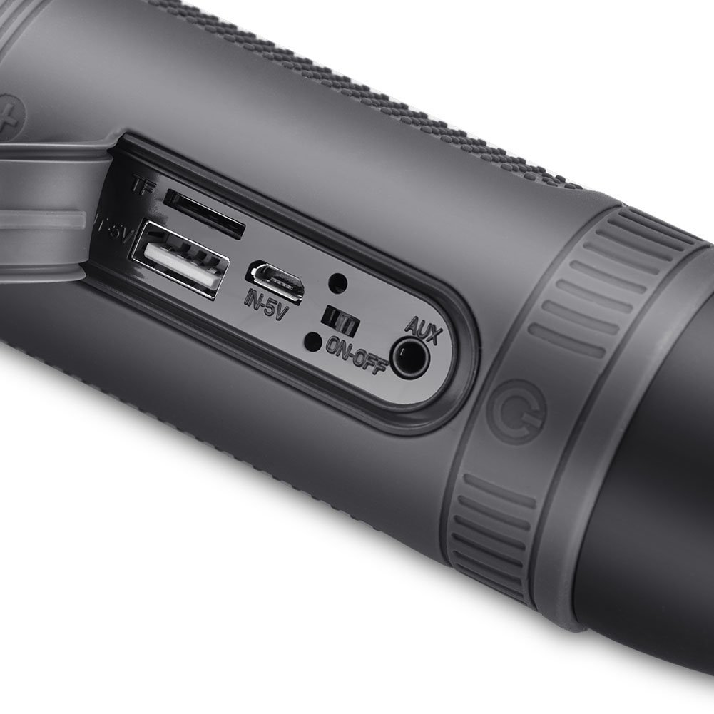 Impermeable Altavoz Inalámbrico Bluetooth,Altavoz Bluetooth Soporte de Radio FM y Reproducción de Música TF con Batería baja al Aire Libre Portátil Energía Móvil y LED luz