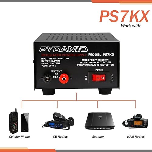 Miniatura 4 de Pyramid Fuente de alimentación universal compacta de banco  5 amperios regulado lineal de laboratorio doméstico convertidor de CA a CC de 12 V con