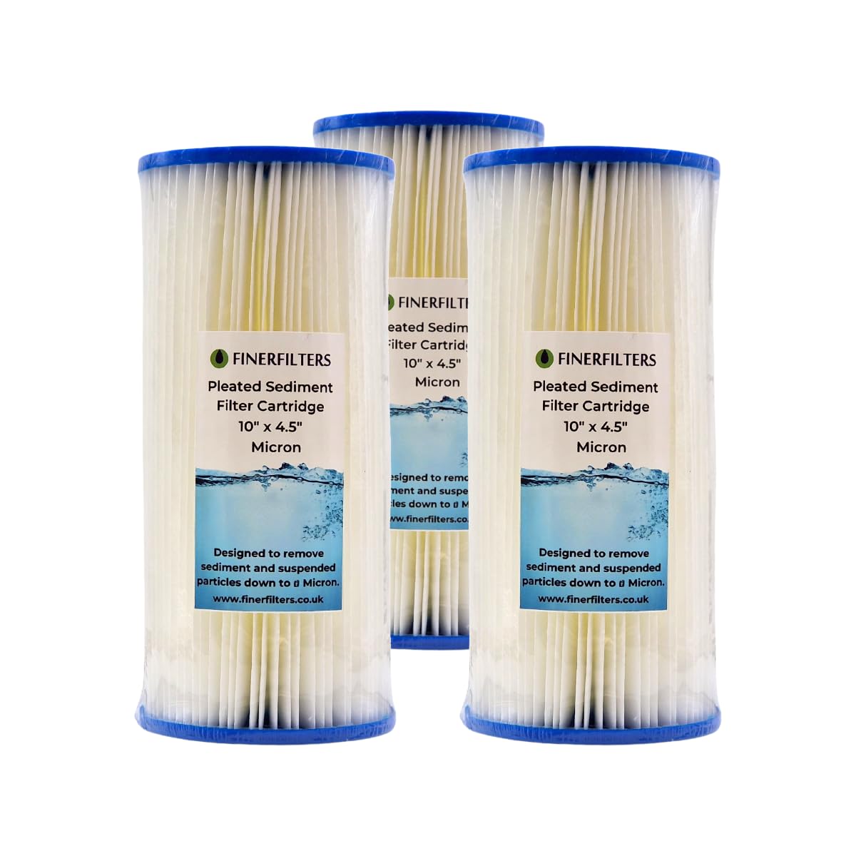 10" Jumbo Pleated Sediment Water Filter | 1 Micron, 10" x 4.5" | Washable Filter to Extend Lifespan, Fits 10" Jumbo Housings (3 Pack) โ image 1