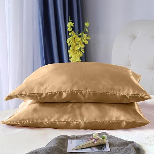 Miniatura 8 de Juego de edredón de satén de seda con sábana bajera de 4 piezas, funda de edredón de satén de seda, sábana bajera de seda de 19 pulgadas de