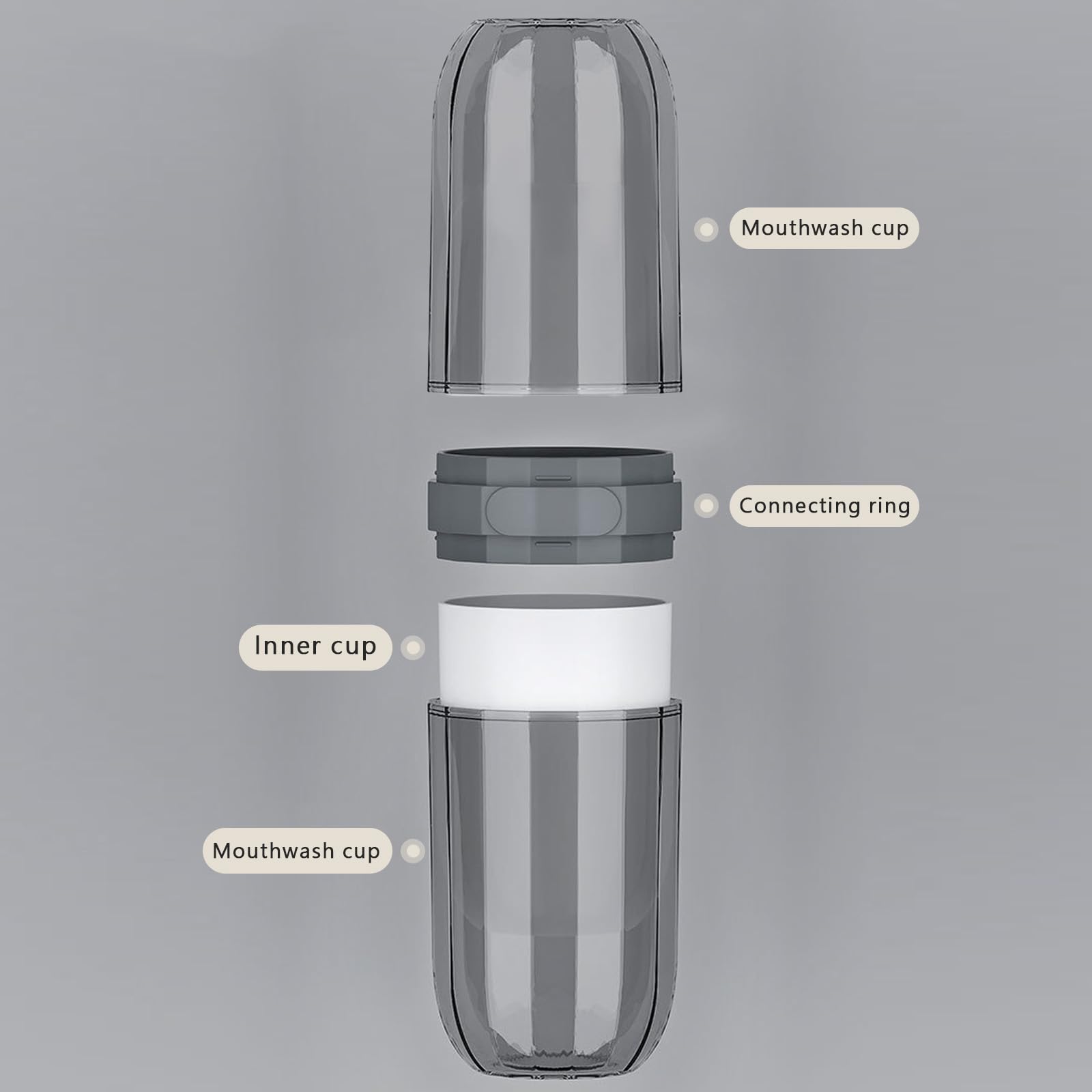 Custodia da viaggio per spazzolino da denti, portatile, da viaggio, con tazza per spazzolino da denti, 3 in 1, porta spazzolino da denti e dentifricio con coperchio, per viaggi, casa