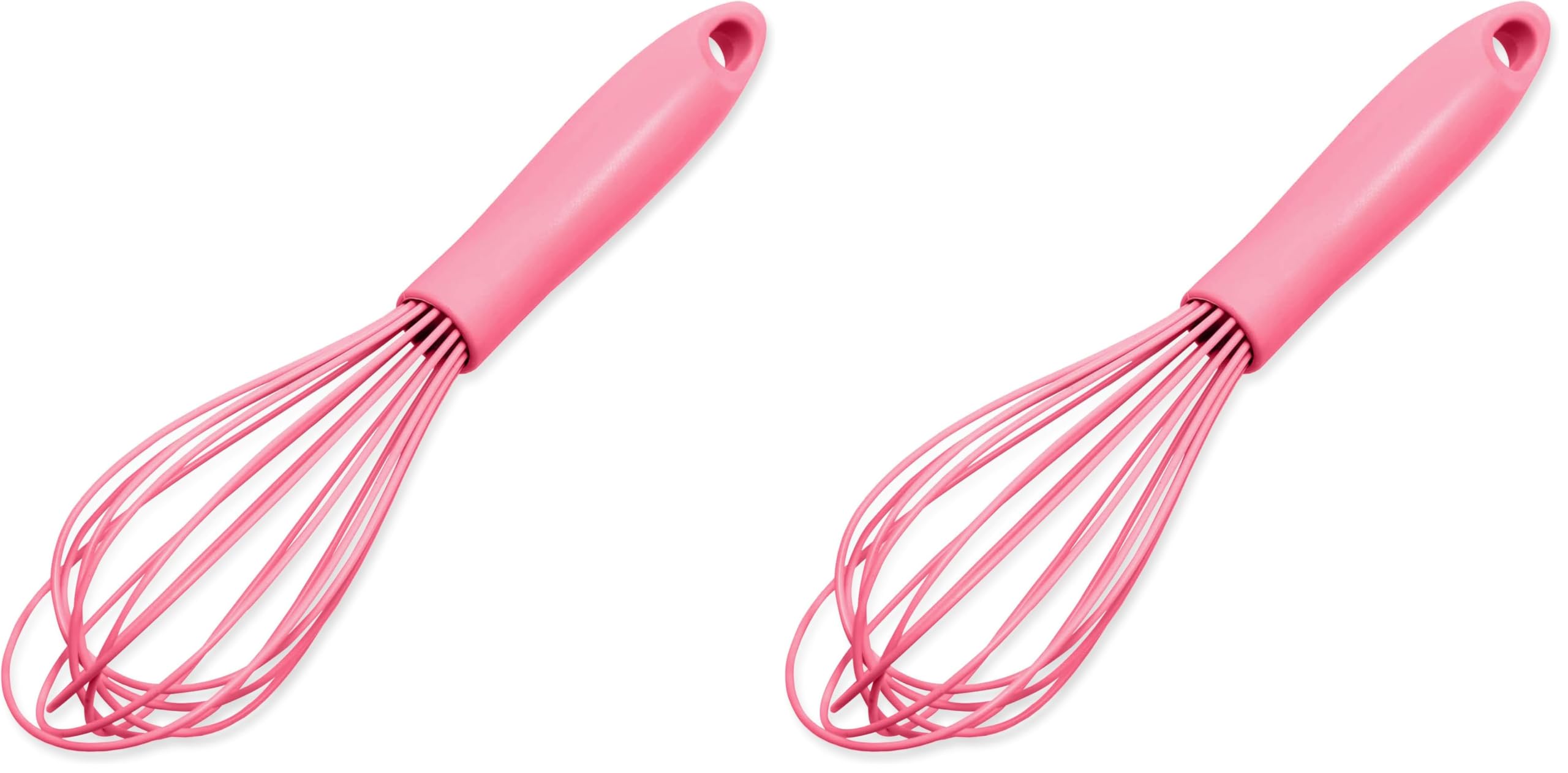 Chef Craft Premium Silicone Wire Cooking Whisk, 10.5 inch, Pink (Pack of 2)